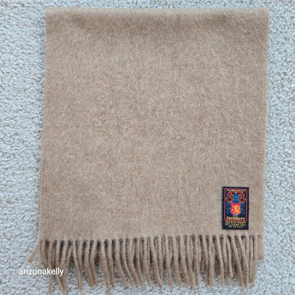 Camel Cashmere Scarf Classic Menswear - Picture 1 of 7